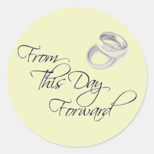 Pegatina Redonda Sobre boda y precintos de regalo (Anverso)