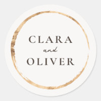 Sobre de boda de olivar dorado cepillado 