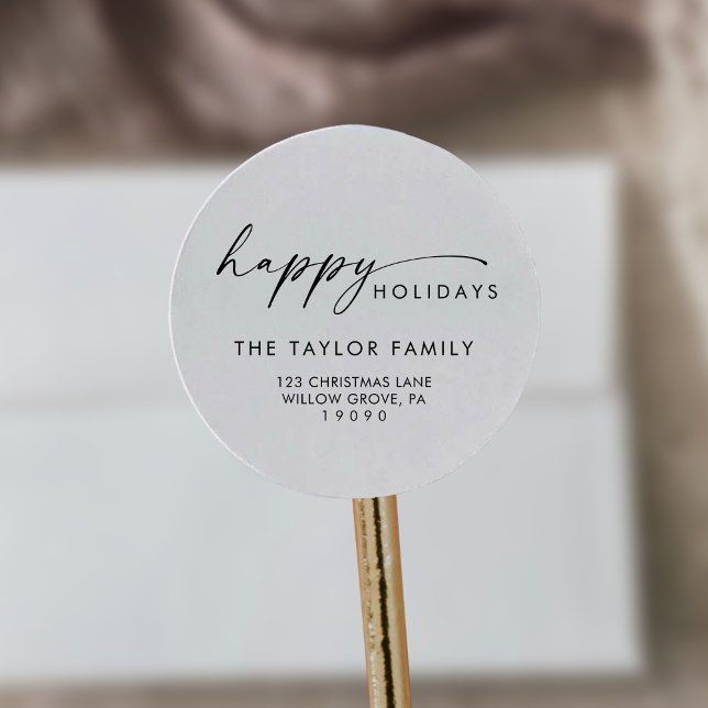 Pegatina Redonda Sobre de dirección de retorno de vacaciones de scr (Subido por el creador)