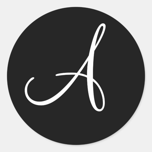 Pegatina Redonda Sobre de invitación de monograma personalizado (Anverso)