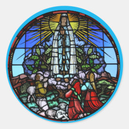 Pegatina Redonda Sobre de vidrio templado de Nuestra Señora de Guad