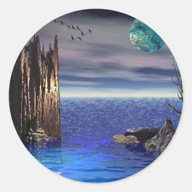 Pegatina Redonda Sobre el mundo (Anverso)