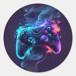 Pegatina Redonda sobre fiesta de jugador