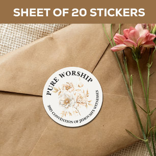 Pegatina Redonda Sobre JW de la Convención Pure Worship 2025