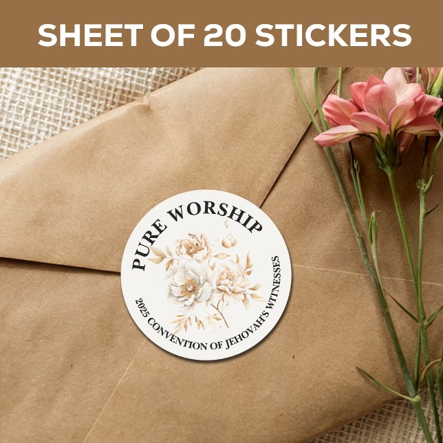 Pegatina Redonda Sobre JW de la Convención Pure Worship 2025 (Subido por el creador)