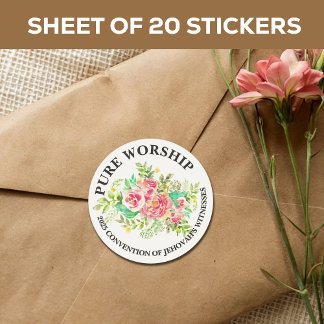 Pegatina Redonda Sobre JW de la Convención Pure Worship 2025