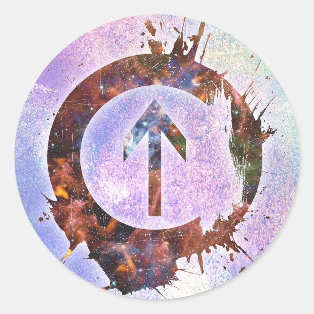 Pegatina Redonda Sobre La Influencia (Anverso)