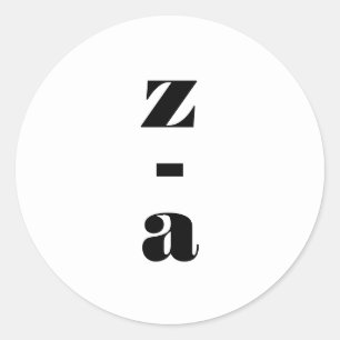 Pegatina Redonda Sobre moderno negrita monograma negro Boda blanco