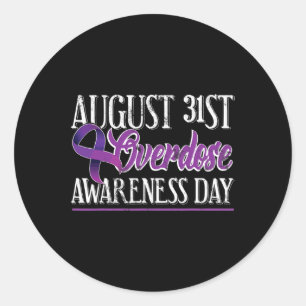 Pegatina Redonda Sobredosificación de medicamentos 31 de agosto de 