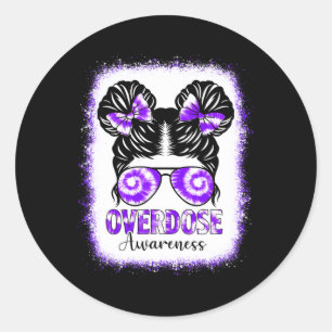 Pegatina Redonda Sobredosificación de tinte blanqueado Conciencia d