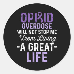 Pegatina Redonda Sobredosificación Opioide Sensibilización Sobreviv