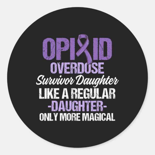 Pegatina Redonda Sobredosificación Opioide Sensibilización Sobreviv (Anverso)