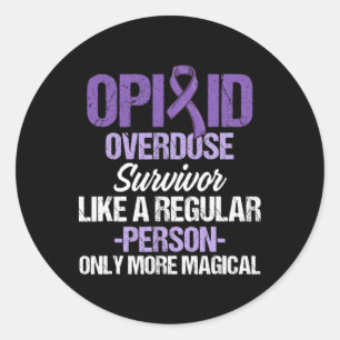 Pegatina Redonda Sobredosis Opioide Sensibilización Sobreviviente G