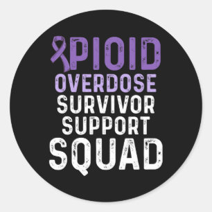 Pegatina Redonda Sobredosis Opioide Sensibilización Sobreviviente G