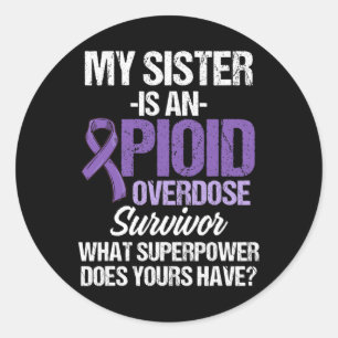 Pegatina Redonda Sobredosis Sensibilización Sobreviviente Guerrero 