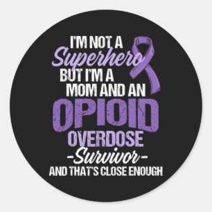 Pegatina Redonda Sobredosis Sensibilización Sobreviviente Guerrero 