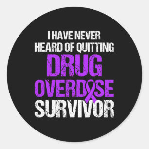 Pegatina Redonda Sobredosis Sensibilización Sobreviviente Guerrero