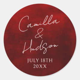 Pegatina Redonda sobres de Boda de nombres sencillos