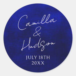 Pegatina Redonda sobres de Boda de nombres sencillos