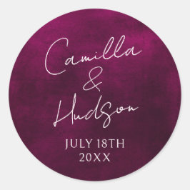 Pegatina Redonda sobres de Boda de nombres sencillos