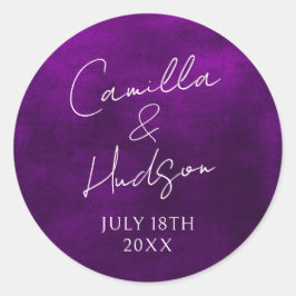 Pegatina Redonda sobres de Boda de nombres sencillos