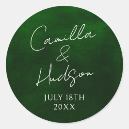 Pegatina Redonda sobres de Boda de nombres sencillos