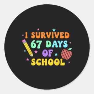 Pegatina Redonda Sobreviví 67 Días De Colegio Seis Siete Meme Para
