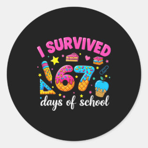 Pegatina Redonda Sobreviví 67 Días De Escuela Chistoso Meme Maestro
