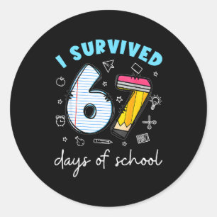 Pegatina Redonda Sobreviví 67 Días De Escuela Chistoso Meme Profeso