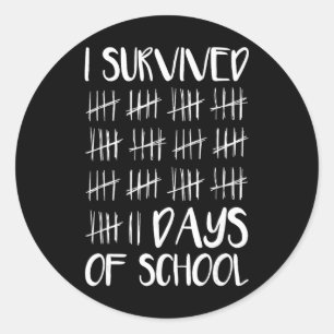 Pegatina Redonda Sobreviví 67 Días De Escuela Divertido 67 Meme Tal
