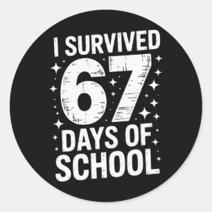 Pegatina Redonda Sobreviví 67 días de estudiantes de maestros de es