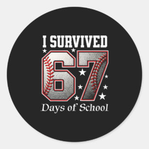 Pegatina Redonda Sobreviví 67 Días De Maestros Estudiantes Bys