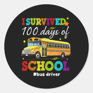 Pegatina Redonda Sobreviví A 100 Días De Chicas Escolares