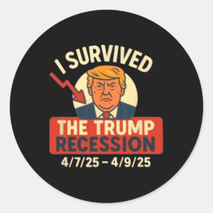 Pegatina Redonda Sobreviví A La Recesión Trump4725-4925