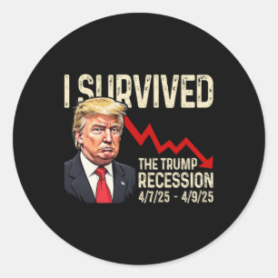 Pegatina Redonda Sobreviví A La Recesión Trump 4725 4925 Trump Rec