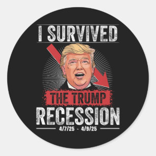 Pegatina Redonda Sobreviví A La Recesión Trump 4_7_25 - 4_9_25 Ante