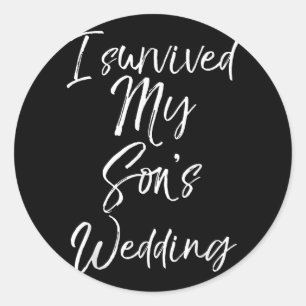 Pegatina Redonda Sobreviví A Mis Hijos Camisa Boda Por Madre O