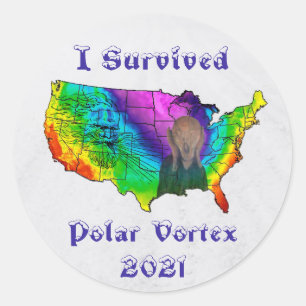 Pegatina Redonda Sobreviví a Vortex Polar 2021