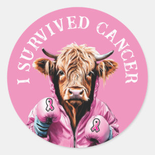 Pegatina Redonda Sobreviví al cáncer de mama