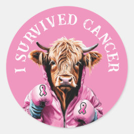 Pegatina Redonda Sobreviví al cáncer de mama