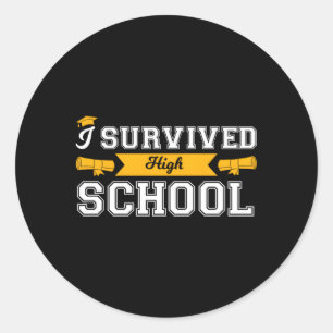 Pegatina Redonda Sobreviví al graduado de secundaria