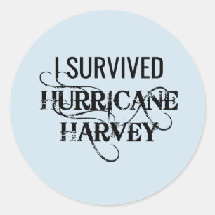 Pegatina Redonda Sobreviví al huracán Harvey
