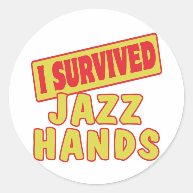 PEGATINA REDONDA SOBREVIVÍ LAS MANOS DE JAZZ (Anverso)