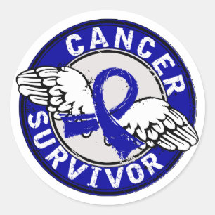 Pegatina Redonda Sobreviviente 14 Cáncer de Colón