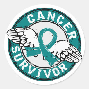 Pegatina Redonda Sobreviviente 14 Cáncer de ovario