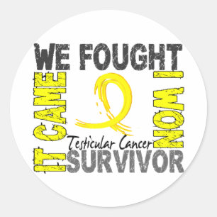 Pegatina Redonda Sobreviviente 5 Cáncer testicular