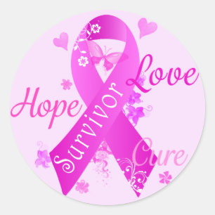 Pegatina Redonda Sobreviviente Amor Esperanza