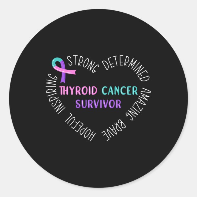 Pegatina Redonda Sobreviviente de cáncer 5 (Anverso)