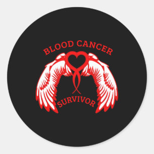 Pegatina Redonda Sobreviviente de cáncer de sangre Linfoma Leucemia