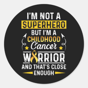 Pegatina Redonda Sobreviviente de cáncer infantil, no Warri De Apoy